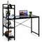 Costway 47.5" Computer Desk Writing Desk Study Table Workstation With 4-Tier Shelves Black